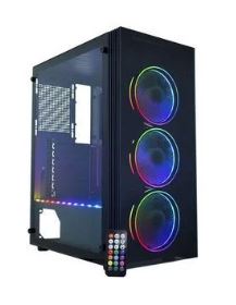 GABINETE KMEX GAMER ASGARD RITMICO ATX/MICRO ATX/ITX 3 FANS RGB PRETO(A)