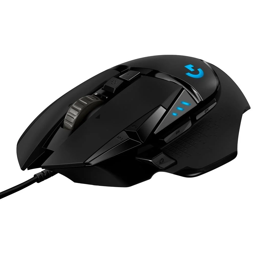 MOUSE LOGITECH GAMER G502 HERO LIGHTSYNC AJUSTE DE PESO 11 BOTOES 25600DPI 1000HZ 1MS RGB PRETO(A)