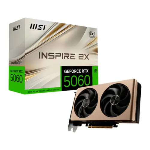 PLACA DE VÍDEO MSI NVIDIA GEFORCE RTX 5060 INSPIRE 2X OC, 8GB, GDDR7