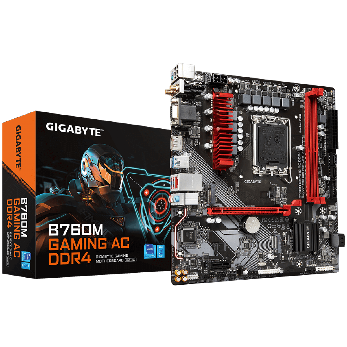 PLACA MÃE GIGABYTE B760M GAMING AC , LGA 1700, (2 SLOTS) MATX, DDR4