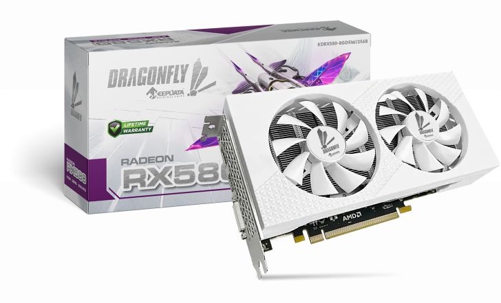 PLACA DE VÍDEO KEEPDATA DRAGONFLY RADEON RX 580 8GB GDDR5 256-BIT KDRX580-GD5W/256B