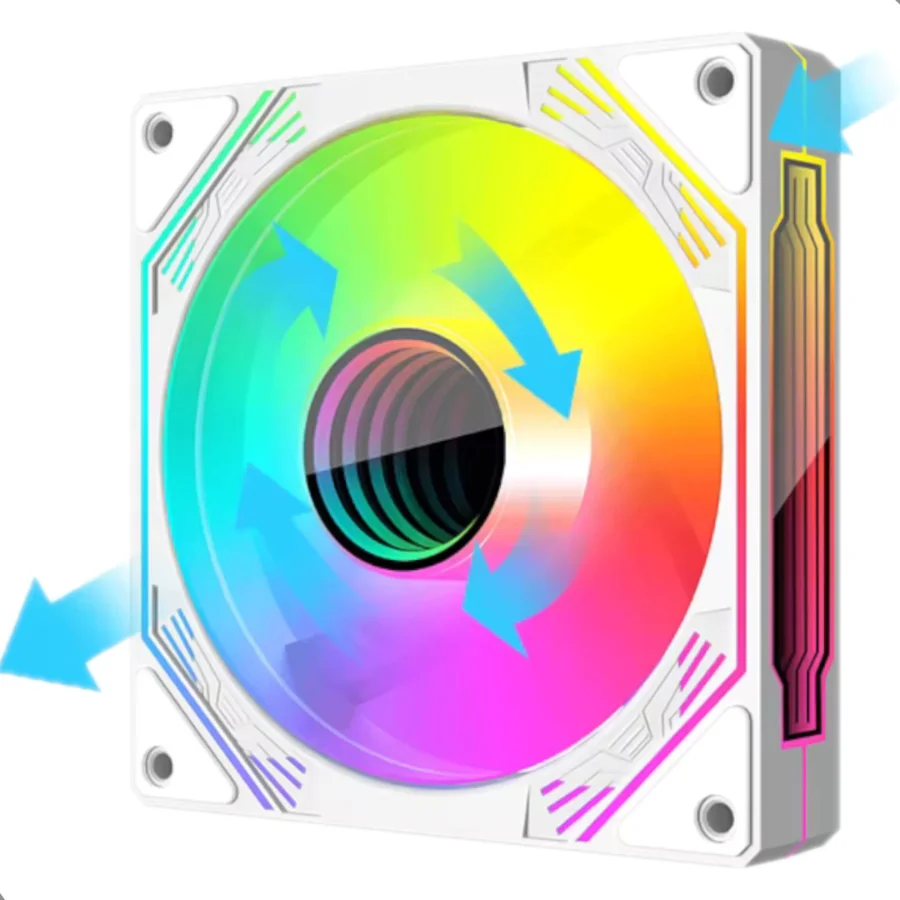 FAN COOLER HAYOM FC1397 12X12CM RGB - BRANCO (A)