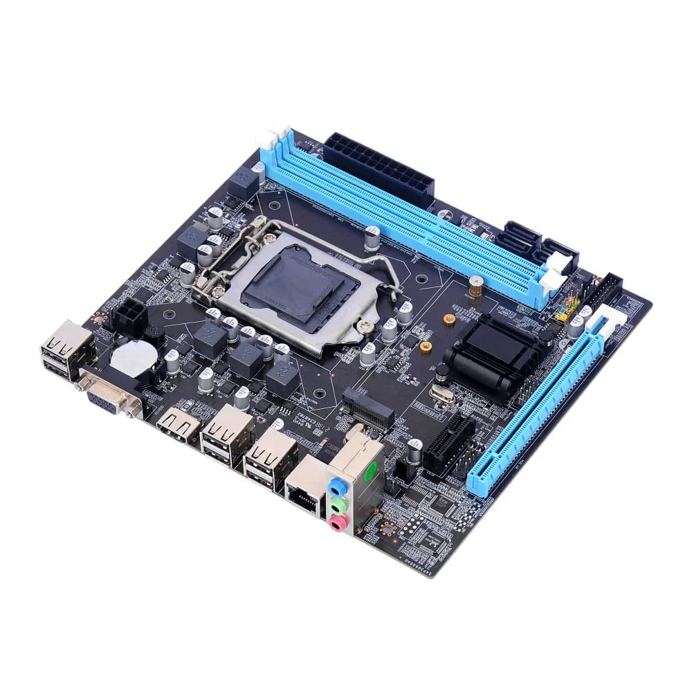PLACA MÃE BLUECASE H61, INTEL, LGA 1155, M-ATX, DDR3, VGA / HDMI / M.2 NVME - PRETO (A)