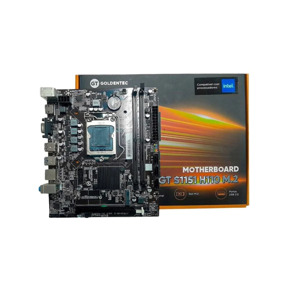 PLACA MAE GOLDENTEC H110 LGA1151 (2 SLOTS) DDR4 M2 PRETO(A)