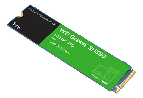 SSD M2 WD GREEN NVME 2280 SN350 L: 3200MBS, G: 2.500MBS WDS100T3G0C-00AZL0 1TB M2