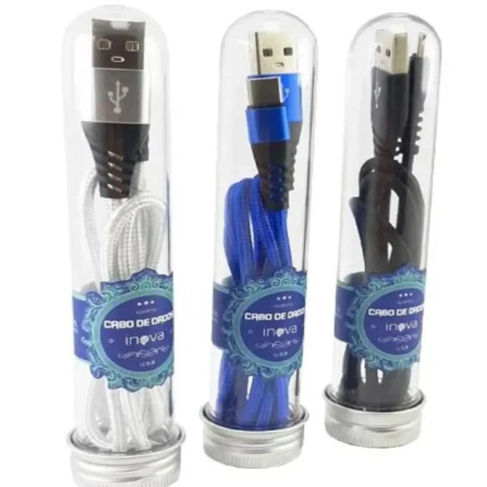 CABO TUBO USB IPHONE- 3.4A - 1 METRO