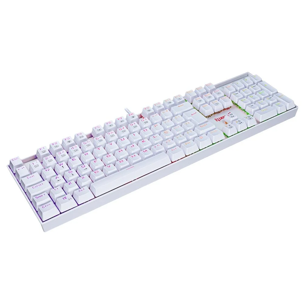 TECLADO MECÂNICO GAMER REDRAGON MITRA, RGB, SWITCH OUTEMU MARROM, BRANCO