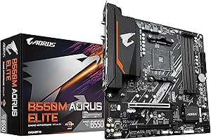 PLACA MAE GIGABYTE B550M AORUS ELITE AM4 MATX (4 SLOTS) DDR4 M2/RGB PRETO(A)