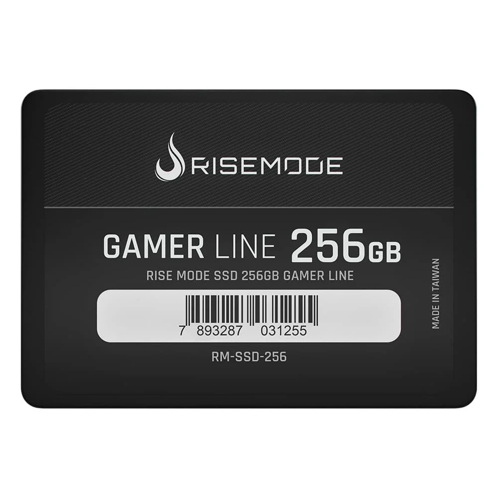 SSD RISE MODE GAMER LINE 256GB SATA III LEITURA 530MBS GRAVACAO 520MBS PRETO (A)