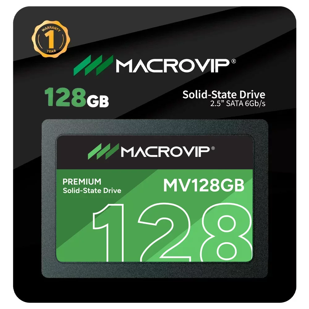 HD SSD SATA III 128GB MACROVIP L: 520 MB/S G:450 MB/S - PRETO (A)