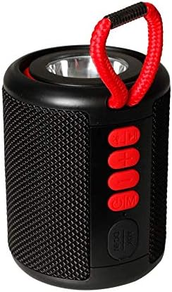 CAIXA DE SOM HAYOM CP2704 PORTATIL BLUETOOTH IPX5 PRETO/VERMELHO