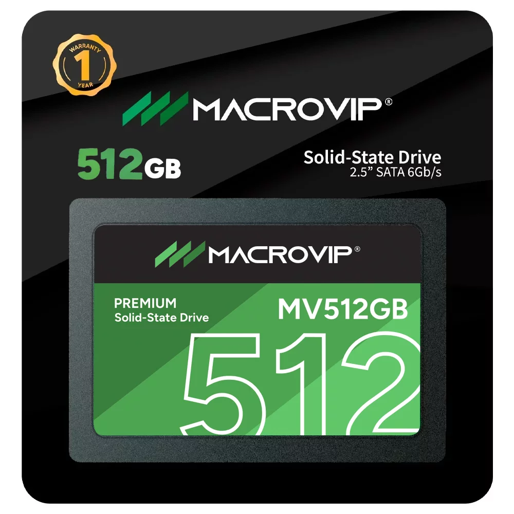 HD SSD SATA III 512GB MACROVIP L: 520 MB/S  G: 450 MB/S - PRETO (A)