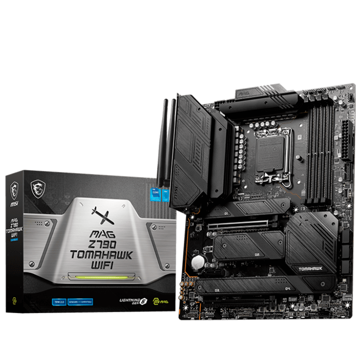 Placa-Mãe Z790 MSI MAG Tomahawk Wi-Fi, Intel LGA 1700, ATX, DDR5, LED RGB, Preto