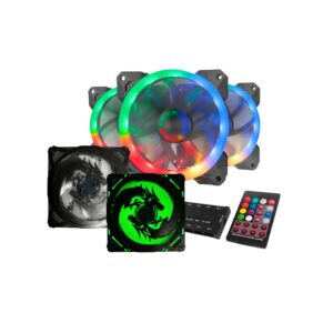 Kit Gamer Redragon 3 Fans RGB GC-F008 + Customização Arena Dragon 2