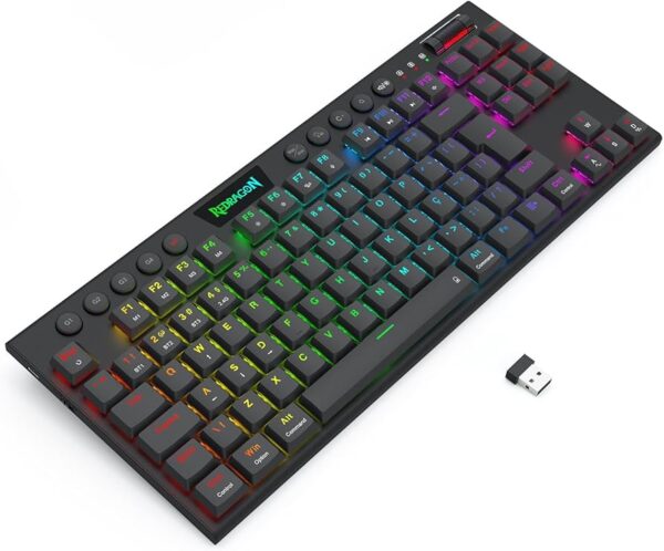 Teclado Redragon Horus Pro Wireless/Bluetooth K621RGB-PRO Switch Brown Preto - Image 2