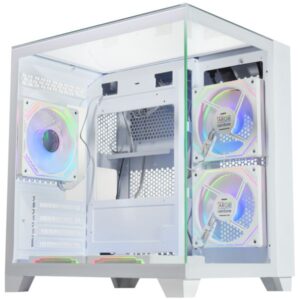 Gabinete Gamer AQUÁRIO VISÃO INFINITA Branco