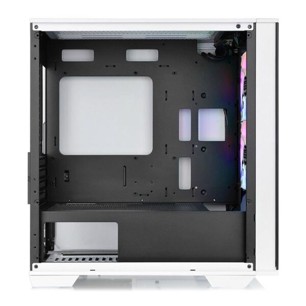 Gabinete Gamer Thermaltake Divider 170 TG, ARGB, Mini-Tower, Lateral de Vidro, Com 2 Fans, Branco e Preto - Image 2