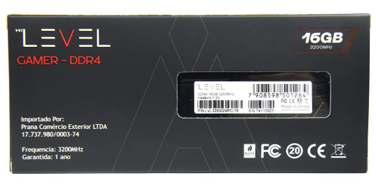 Memória Level 16gb DDR4, 3200MHz com Dissipador - Imagem 2