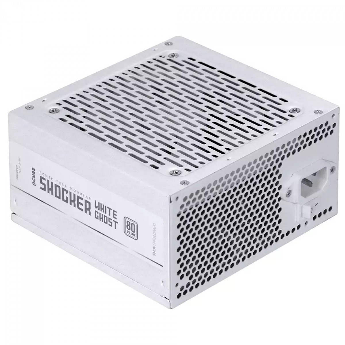 Fonte Pcyes Shocker White Ghost, 500W, Full-Modular, 80 Plus