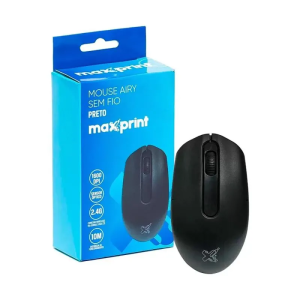 Mouse Sem Fio Maxprin Airy 2.4G, 1600 DPI, Preto