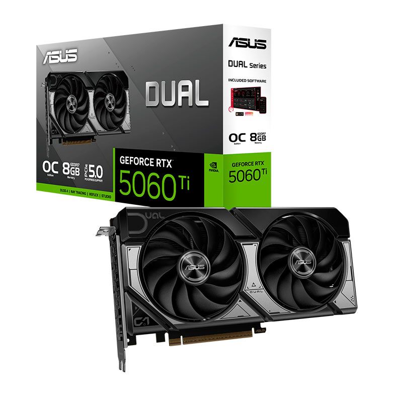 Placa de Video Asus GeForce RTX 5060 Ti Dual OC, 8GB, GDDR7, 128-bit, DUAL-RTX5060TI-O8G