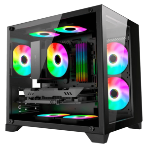 Gabinete Gamer K-MEX Aquário CG-01AD, Space Z, Lateral de Vidro, Micro ATX, Mid-Tower, Sem Fans, Preto