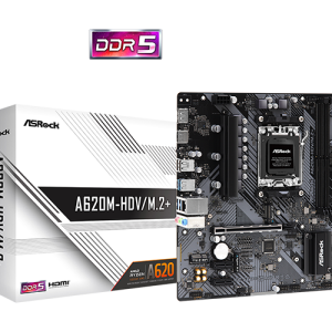 Placa Mãe ASRock A620M-HDV/M.2+, Chipset A620, AMD AM5, M-ATX, DDR5