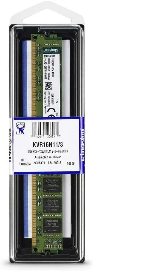 Memoria Kingston 8GB DDR3 1600mhz Pc3 12800 KVR16N11/8