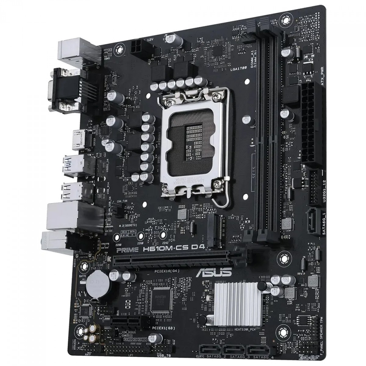 Placa Mãe Asus Prime H610M-CS D4, Chipset H610, Intel LGA 1700, mATX, DDR4, 90MB1B60-C1BAY0 - Imagem 3