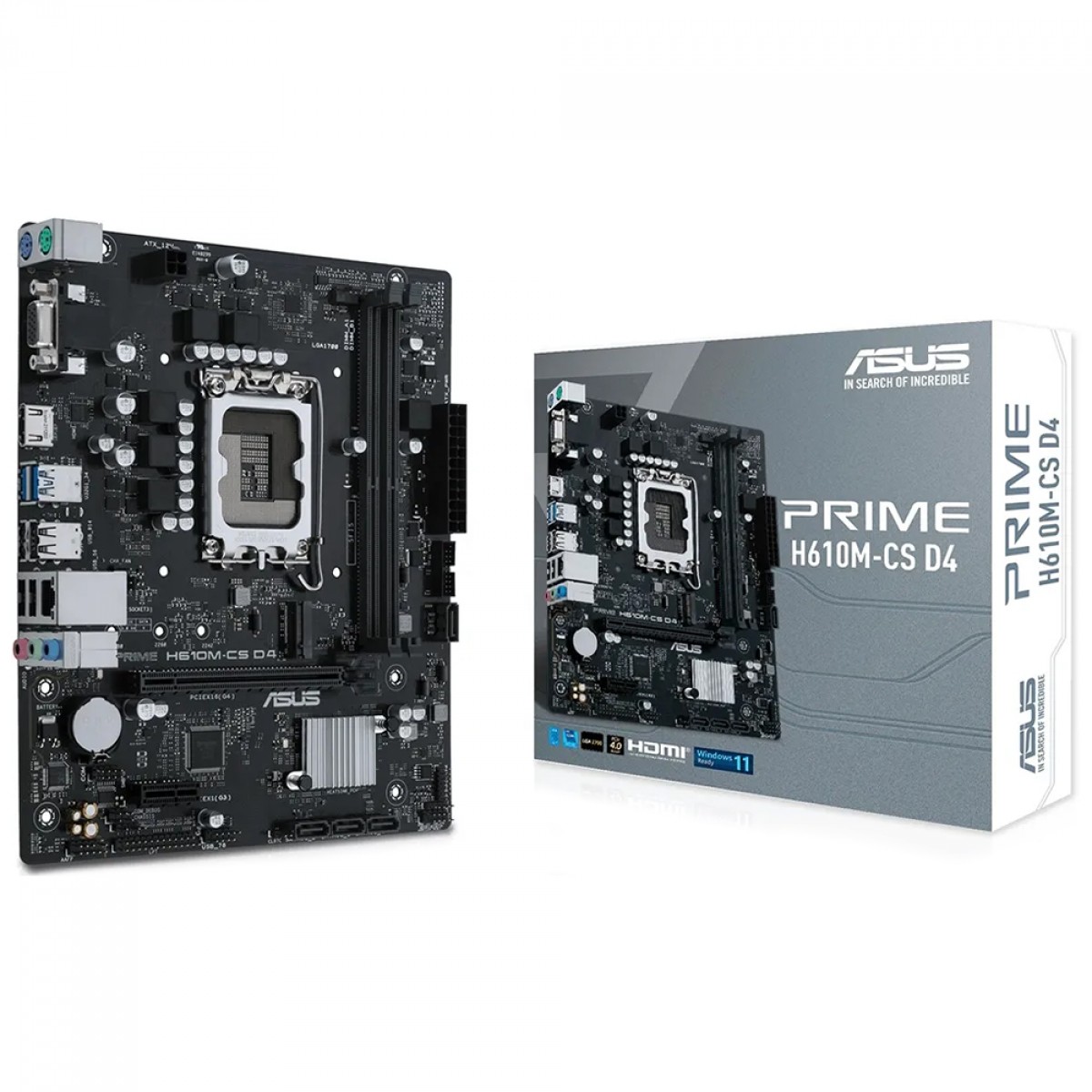 Placa Mãe Asus Prime H610M-CS D4, Chipset H610, Intel LGA 1700, mATX, DDR4, 90MB1B60-C1BAY0